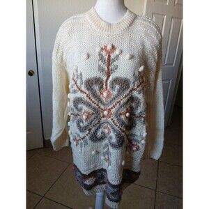 Needles & yarn women’s vintage sweater  Beige floral size Medium